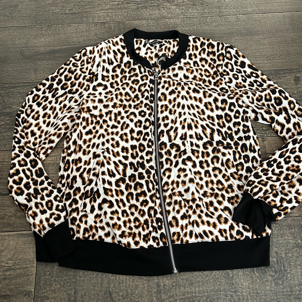 Express Leopard‎ Print Bomber Jacket